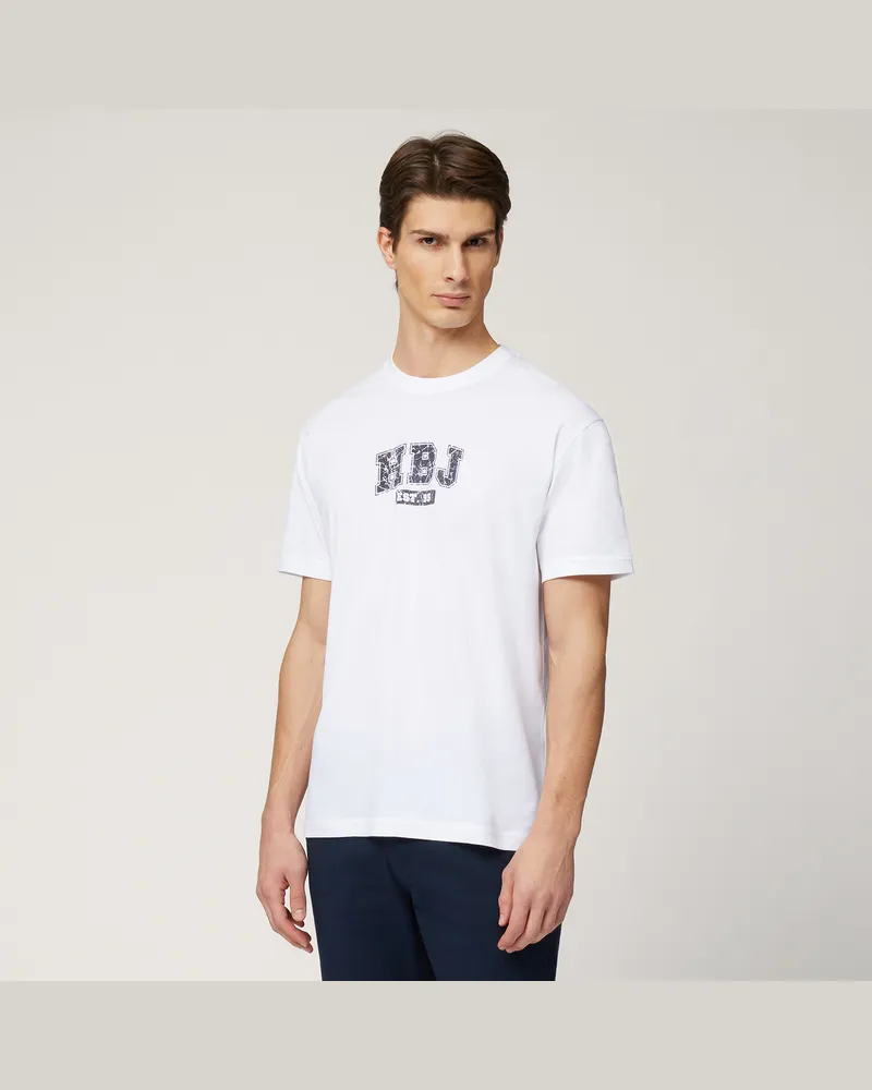 Harmont & Blaine T-Shirt Con Stampa Sul Petto Bianco