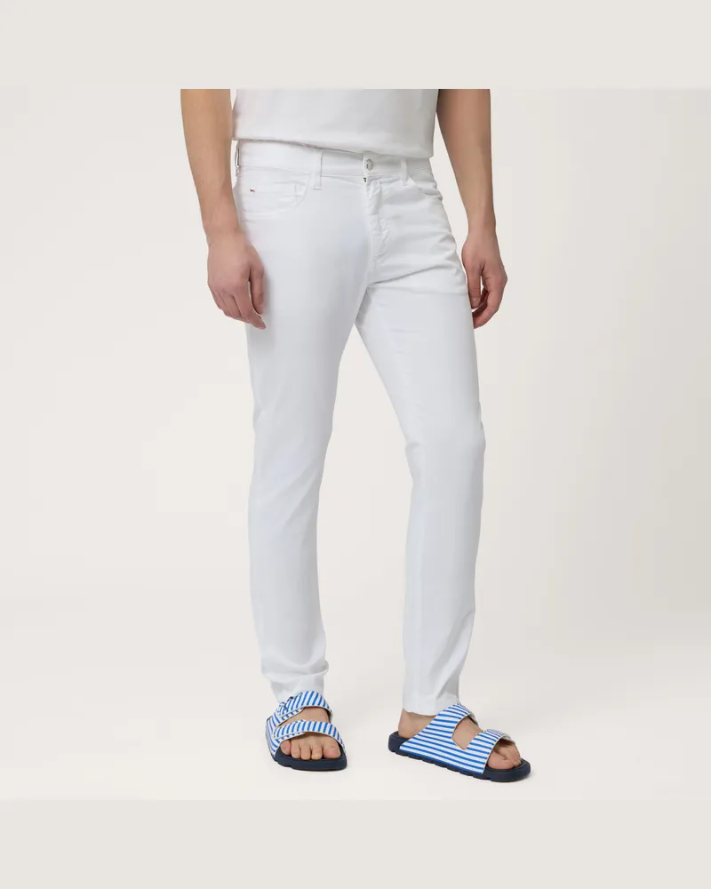 Harmont & Blaine Pantaloni Slim In Misto Cotone Bianco