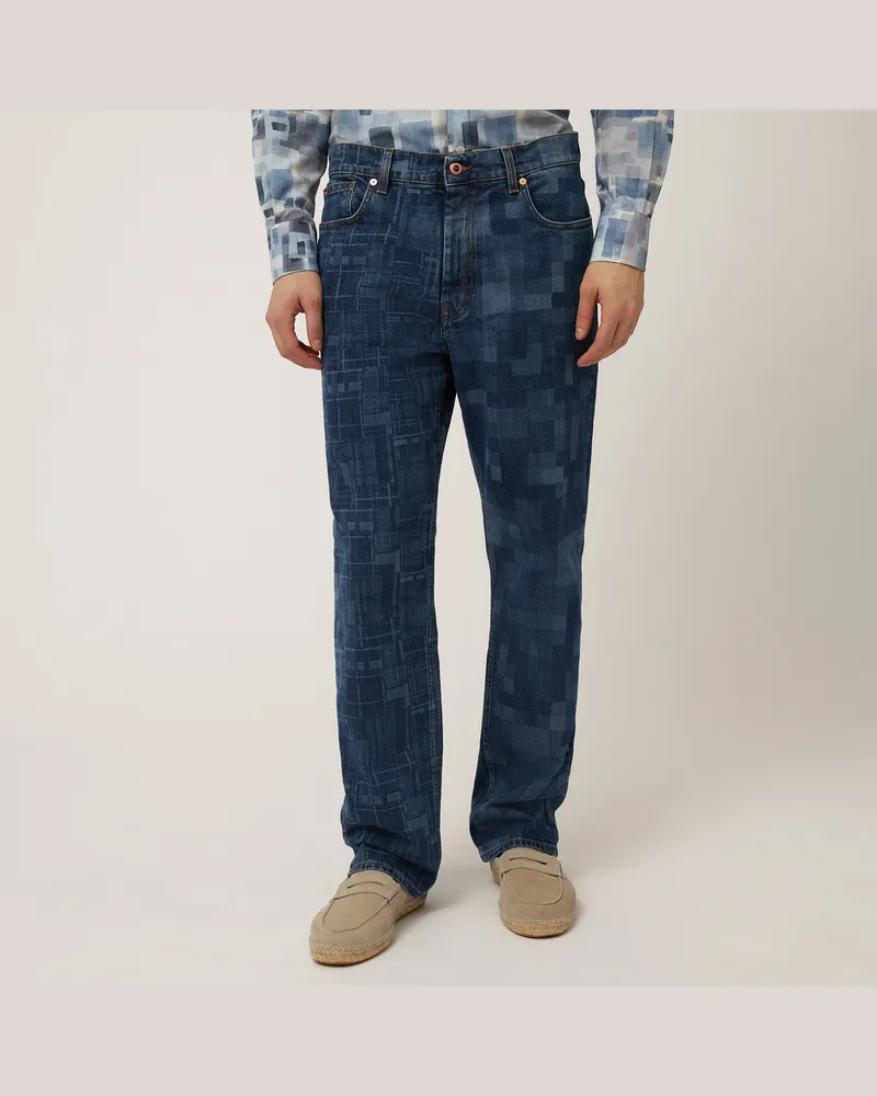 Harmont & Blaine Pantaloni In Denim Laserato Blu