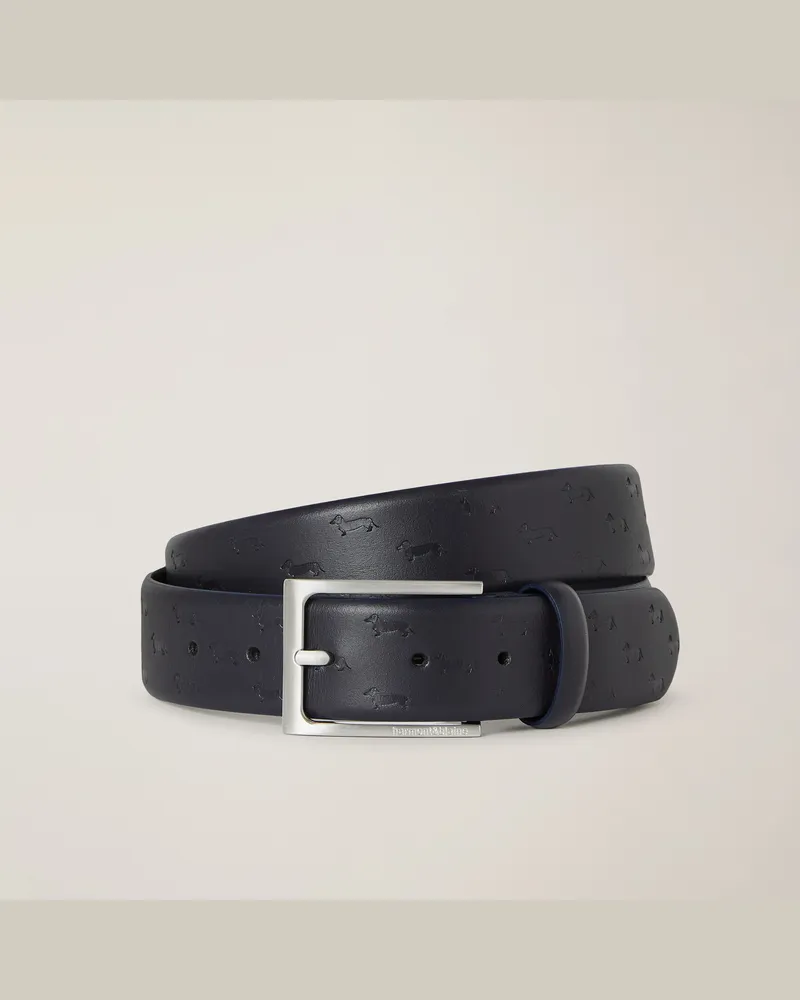 Harmont & Blaine Cintura In Pelle Craquelé Blu