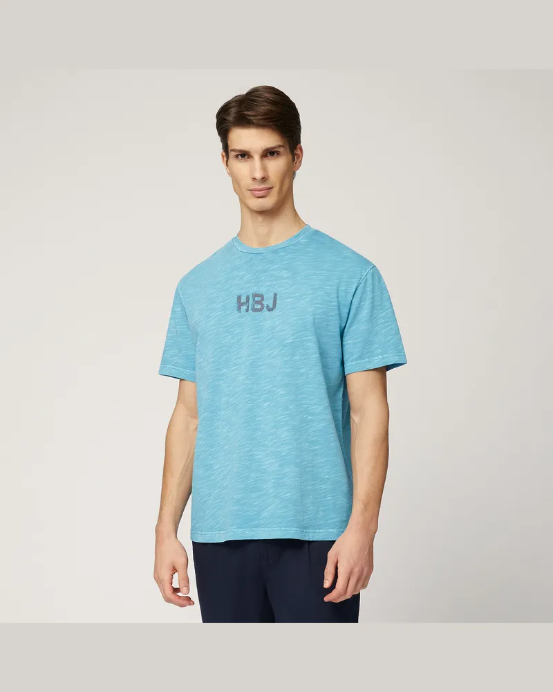 Harmont & Blaine T-Shirt Distressed Fit Logata Verde