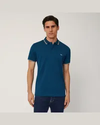 Harmont & Blaine Polo Vietri Con Dettagli Rigati Blu