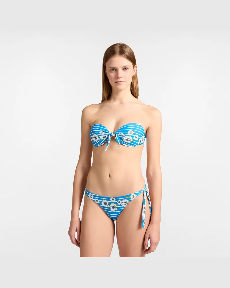 Harmont & Blaine Bikini A Righe E Margherite Azzurro