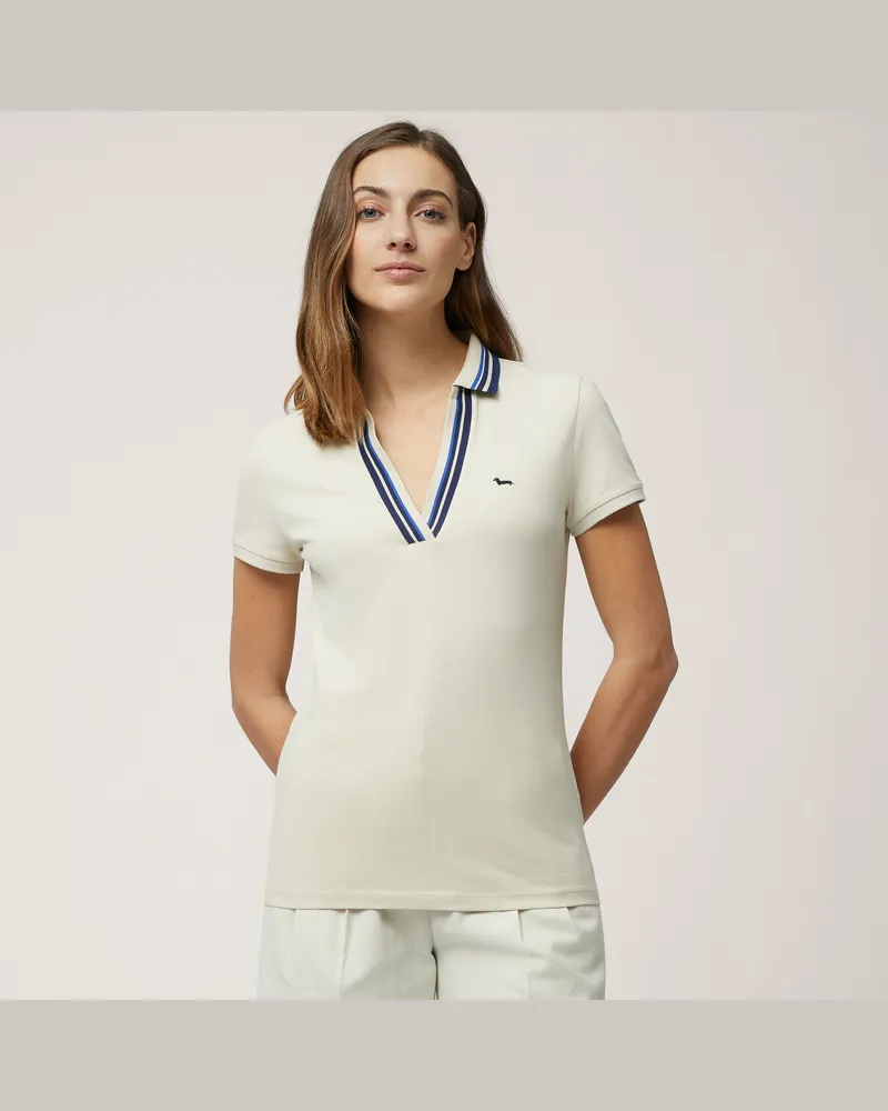 Harmont & Blaine Polo Con Dettagli Rigati Beige