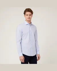 Harmont & Blaine Camicia In Popeline Di Cotone Stretch Celeste