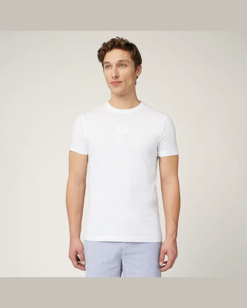 Harmont & Blaine T-Shirt Con Maxi Ricamo Bianco