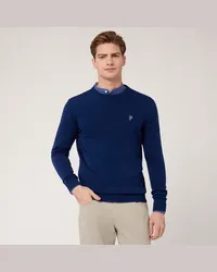 Harmont & Blaine Pullover Girocollo In Cotone Blu