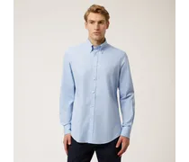 Camicia In Cotone Con Resca Al Listino - Uomo Camicie Azzurro