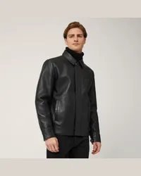 Harmont & Blaine Giubbotto Biker In Pelle Nero