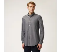 Camicia Con Micro Motivo All-over E Contrasti Interni - Uomo Camicie Blu Navy