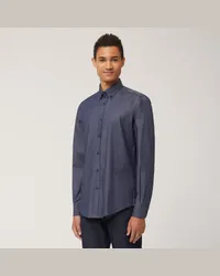 Harmont & Blaine Camicia In Cotone Fiammato Blu