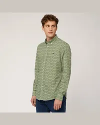 Harmont & Blaine Camicia In Popeline Di Cotone Con Stampa Floreale Verde