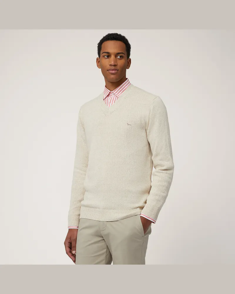 Harmont & Blaine Pullover Con Scollo A V Beige