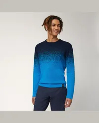 Harmont & Blaine Maglia Girocollo Effetto Pixel Blu