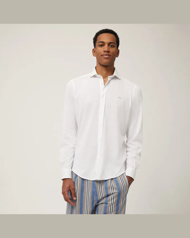 Harmont & Blaine Camicia Con Ricamo Bassotto Bianco