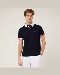 Harmont & Blaine Polo In Cotone Con Contrasti Blu