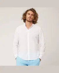 Harmont & Blaine Camicia In Cotone Seersucker Con Collo Alla Coreana Bianco