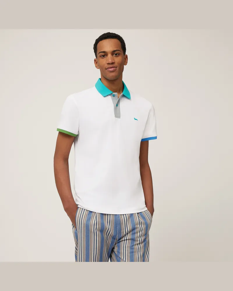 Harmont & Blaine Polo Con Dettagli Color Block Bianco