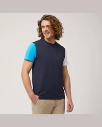 Harmont & Blaine T-Shirt Color Block In Cotone Blu