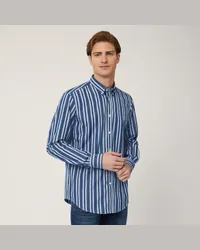 Harmont & Blaine Camicia A Righe Verticali Blu