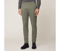 Pantalone Chino Narrow In Twill Leggero Di Cotone - Uomo Pantaloni Beige