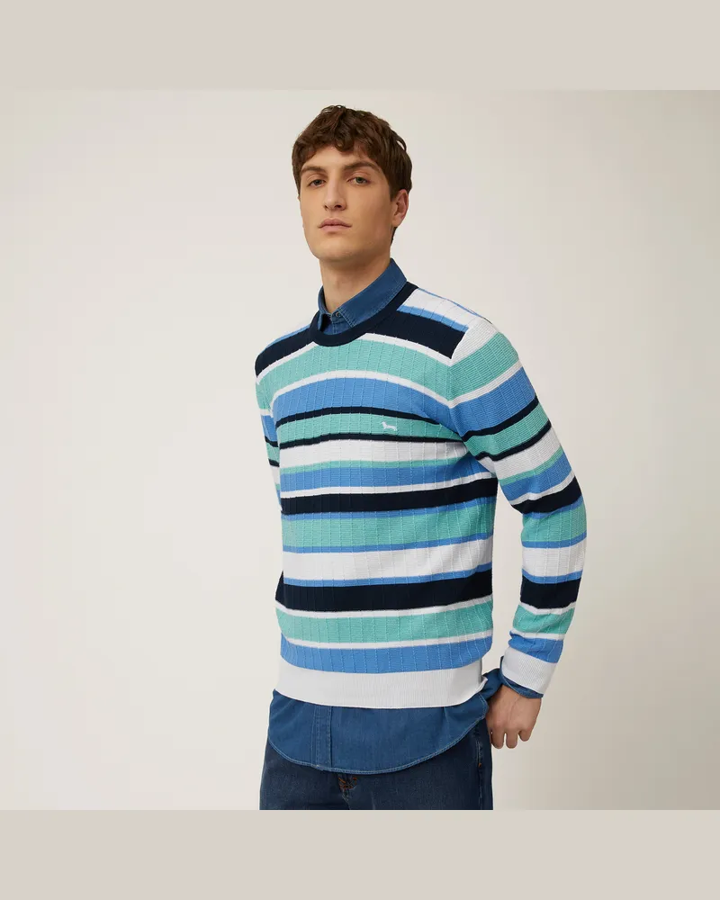Harmont & Blaine Pullover Rigato In Cotone Verde