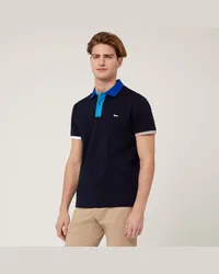 Harmont & Blaine Polo In Cotone Con Contrasti Blu