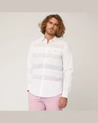 Harmont & Blaine Camicia In Cotone Con Fasce Rigate Bianco