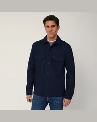 Harmont & Blaine Overshirt In Misto Lana Blu