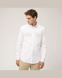 Harmont & Blaine Camicia In Cotone Con Logo Effetto 3D Bianco