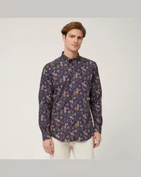 Harmont & Blaine Camicia Con Fantasia All-Over Blu