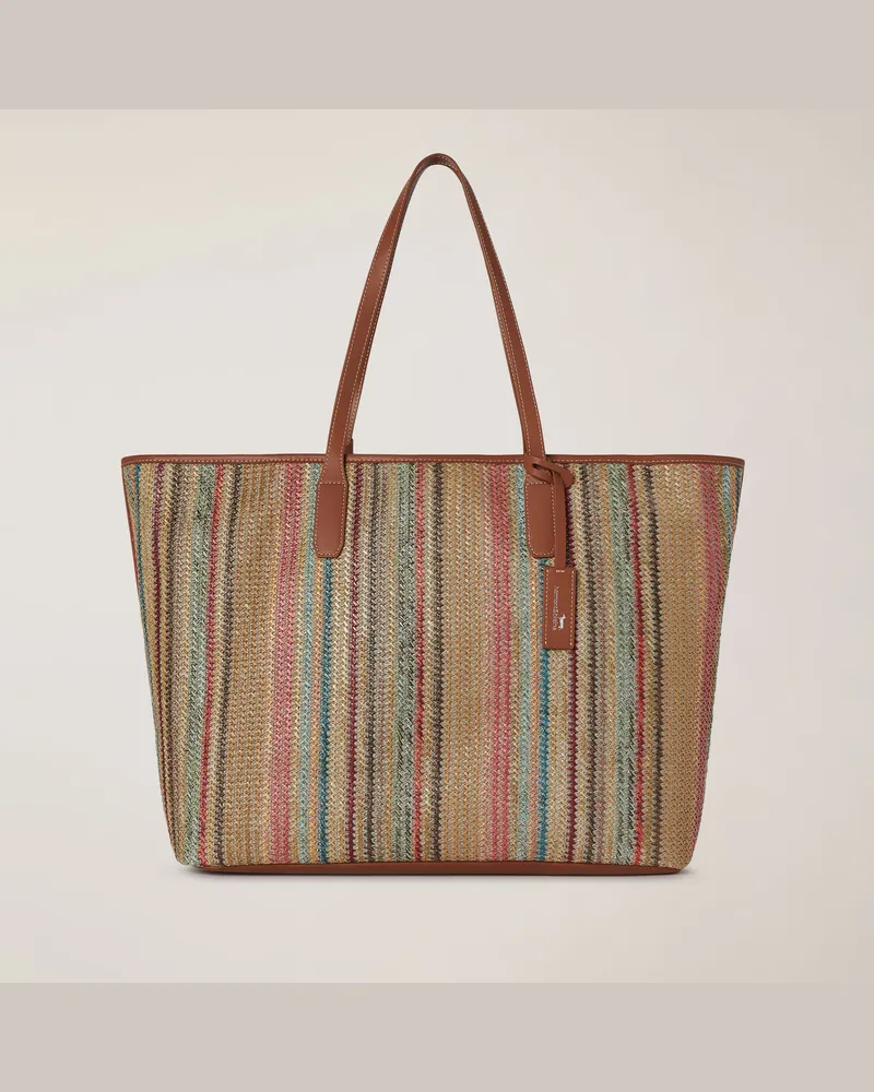 Harmont & Blaine Borsa Shopper In Paglia Beige