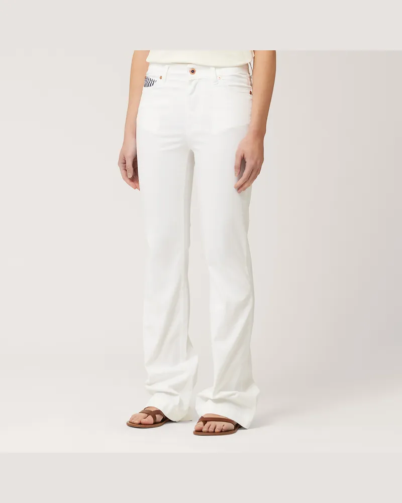 Harmont & Blaine Pantaloni Con Inserti Rigati Bianco