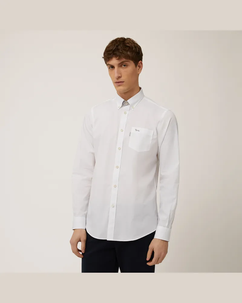 Harmont & Blaine Camicia Narrow Con Taschino Bianco