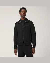 Harmont & Blaine Felpa Full Zip In Cotone Con Dettagli Termosaldati Nero