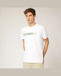 Harmont & Blaine T-Shirt Con Lettering E Righe Bianco