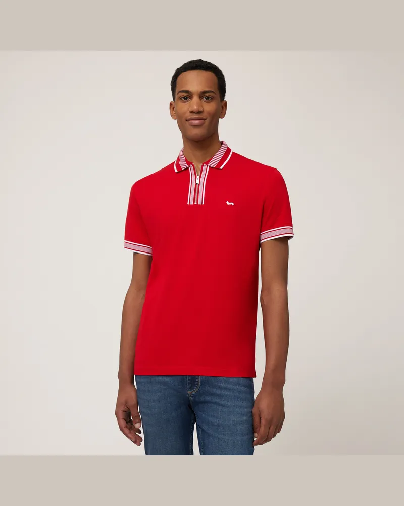 Harmont & Blaine Polo In Cotone Con Zip Rosso