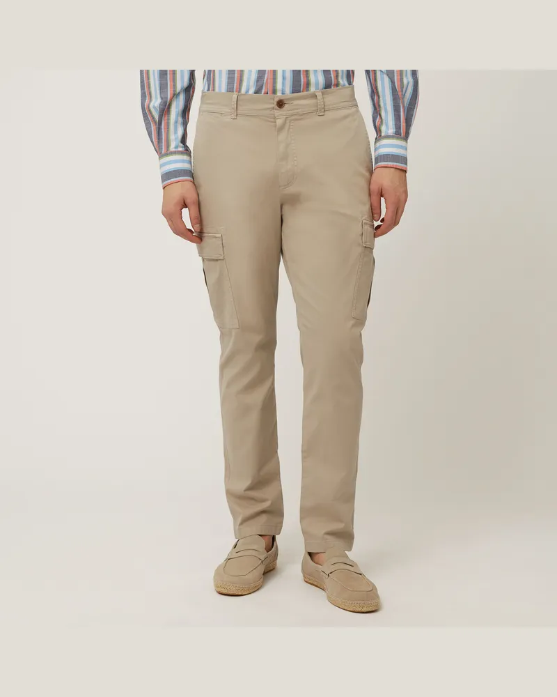 Harmont & Blaine Pantaloni Cargo In Cotone Sabbia