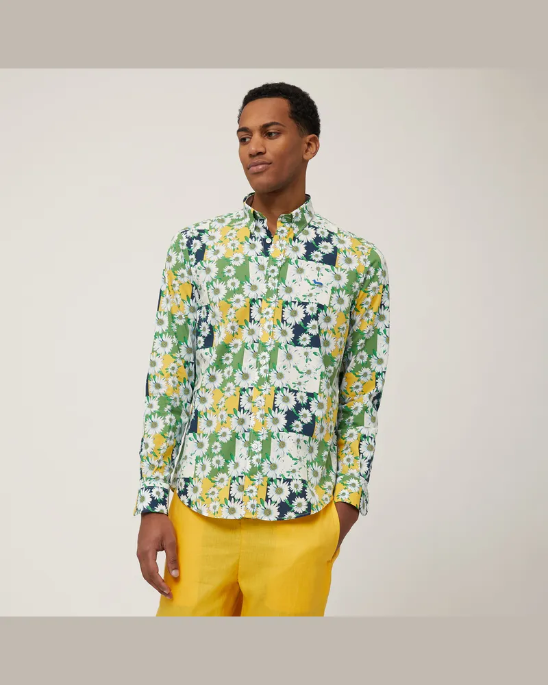 Harmont & Blaine Camicia A Quadri E Margherite Giallo