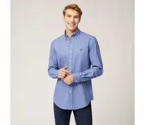 Camicia In Cotone Narrow Fit - Uomo Camicie Blu Chiaro