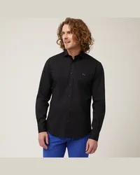 Harmont & Blaine Camicia In Popeline Di Cotone Stretch Nero