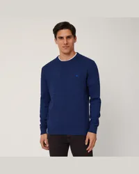 Harmont & Blaine Pullover In Misto Lana Mouliné Blu