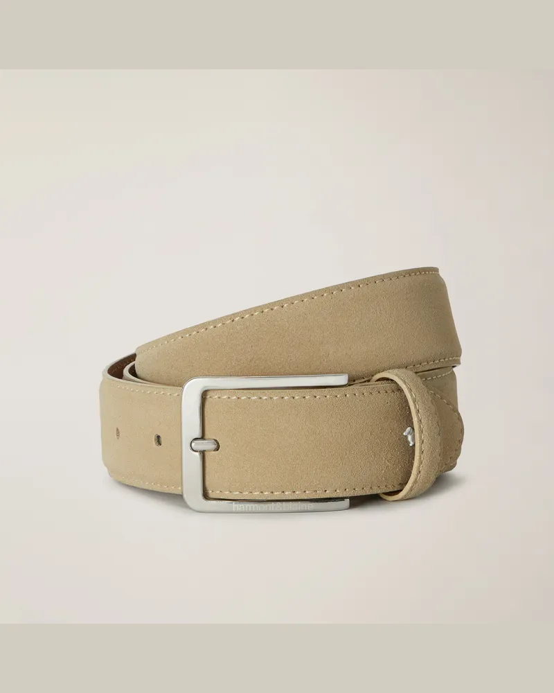 Harmont & Blaine Cintura in Pelle Scamosciata Beige