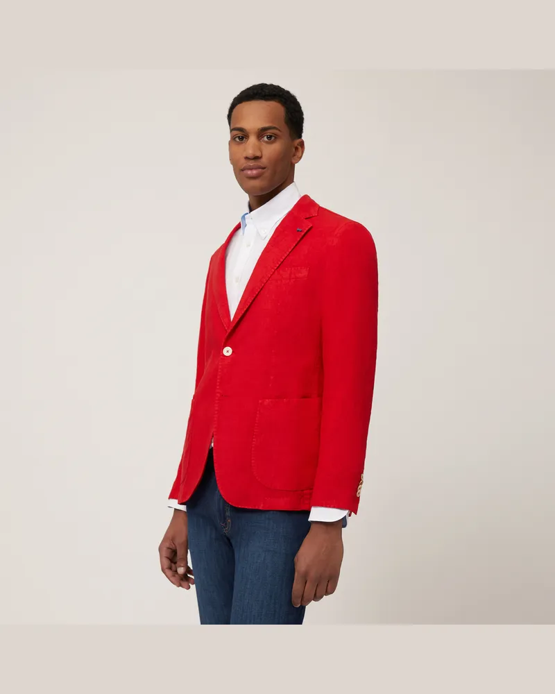 Harmont & Blaine Giacca Monopetto In Lino Rosso