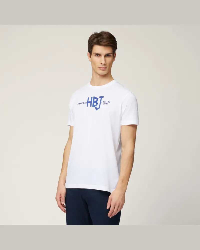 Harmont & Blaine T-Shirt Con Logo Centrale Bianco