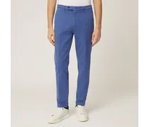 Pantalone In Cotone Stretch - Uomo Pantaloni Blu Chiaro