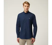 Camicia Essentials In Cotone Tinta Unita - Uomo Essentials  Blu Chiaro