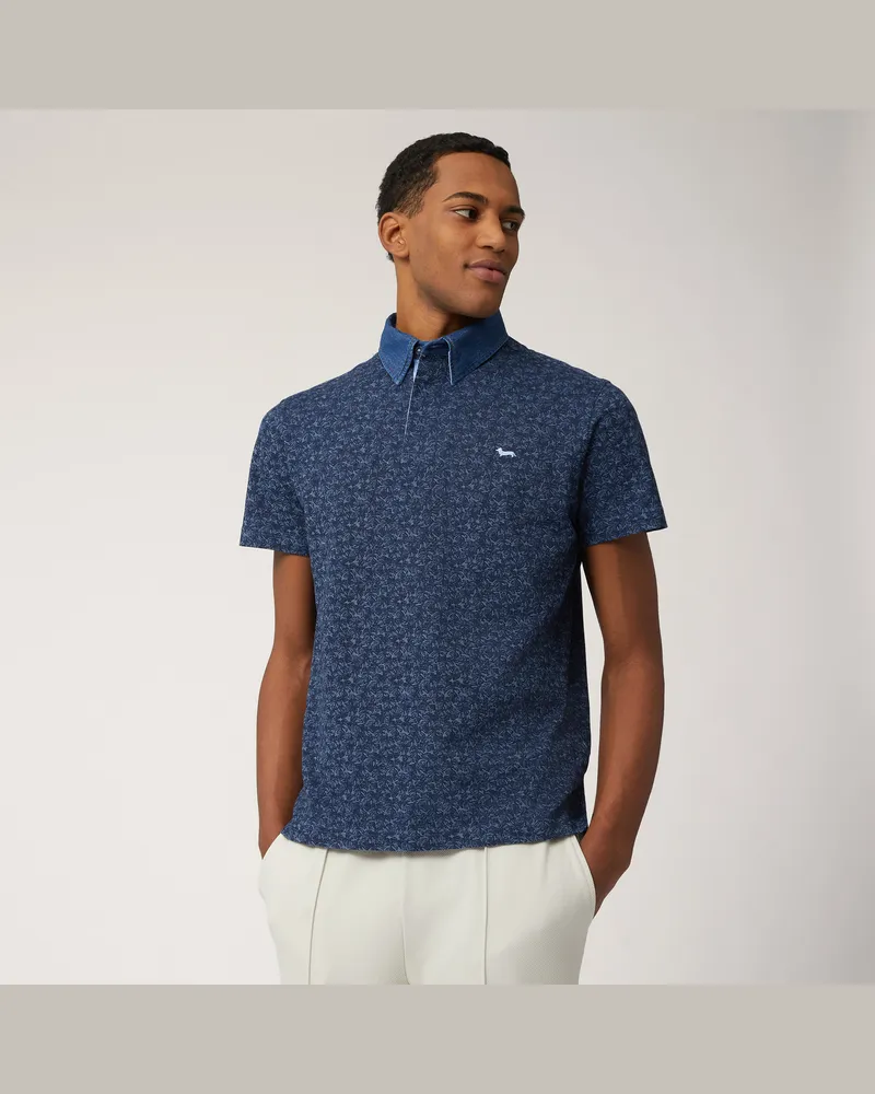 Harmont & Blaine Polo In Piquet Stampato Blu