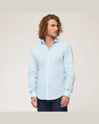 Harmont & Blaine Camicia In Popeline Di Cotone Stampato Azzurro