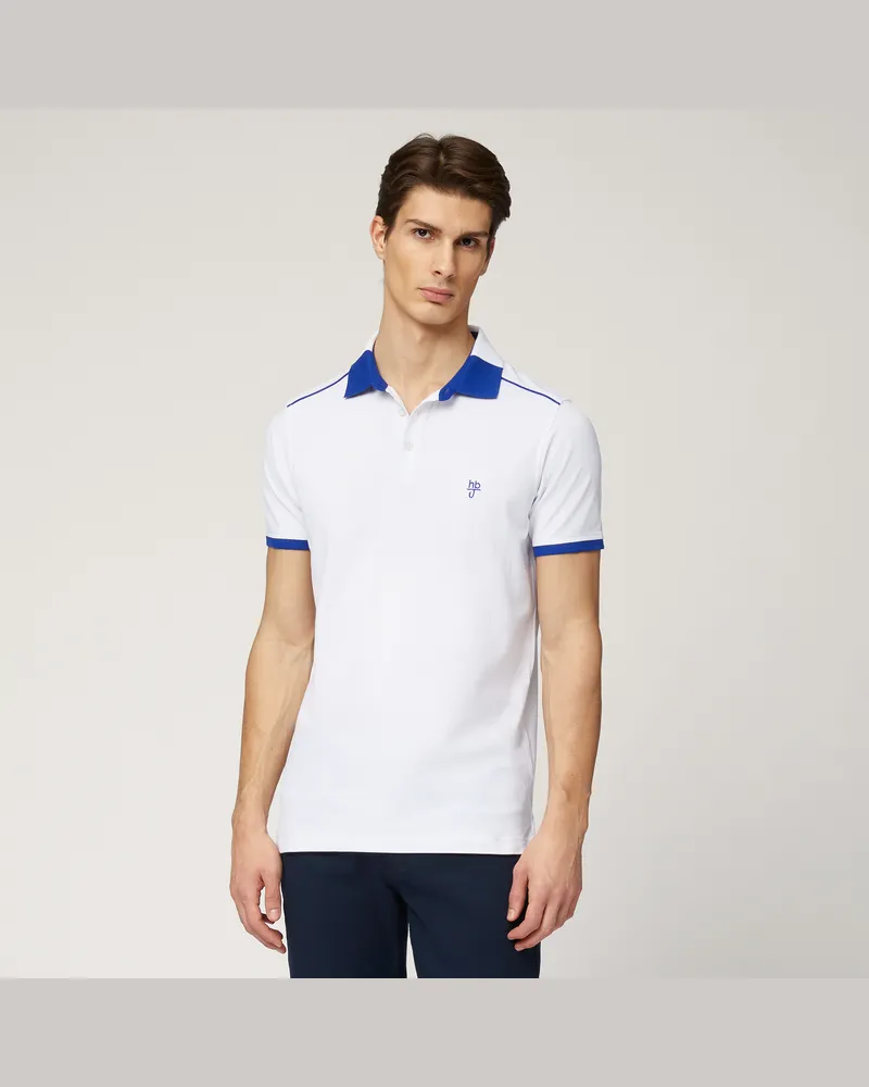 Harmont & Blaine Polo Narrow Con Contrasti Bianco